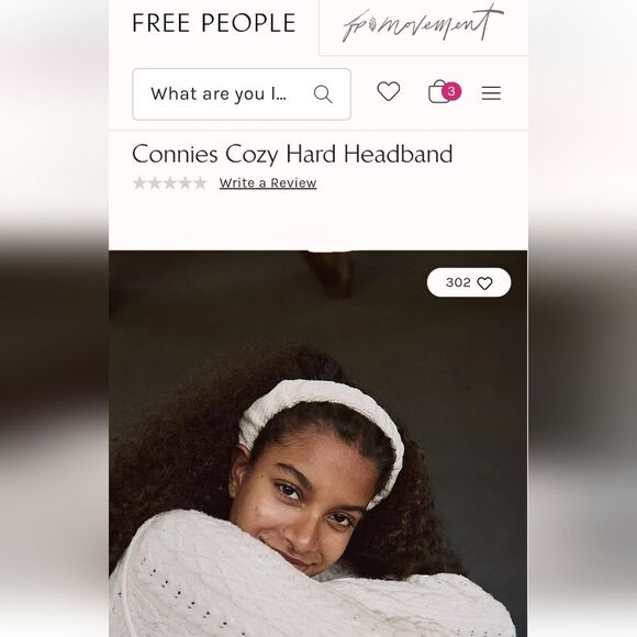 Nwt FP Cozy Ribbed Cream Knit Headband - Picture 2 of 5